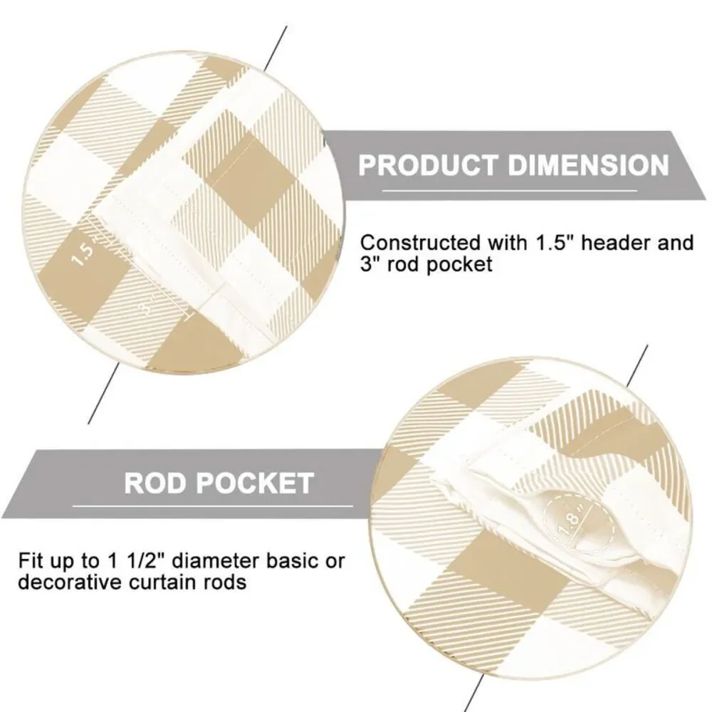Woven Trends Farmhouse Curtains, Buffalo Plaid Drapes, Classic Country Plaid